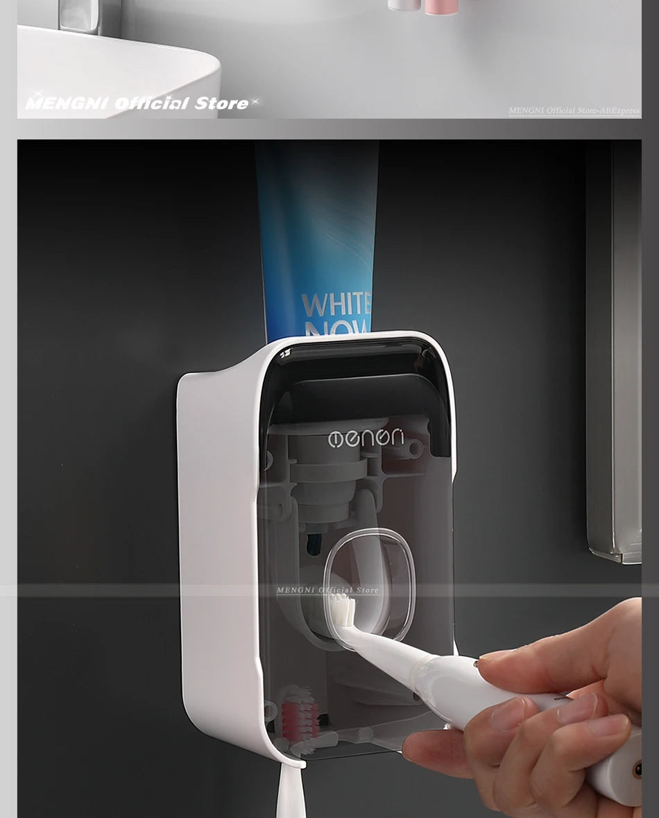 Toothpaste Dispenser Toothbrush Holder