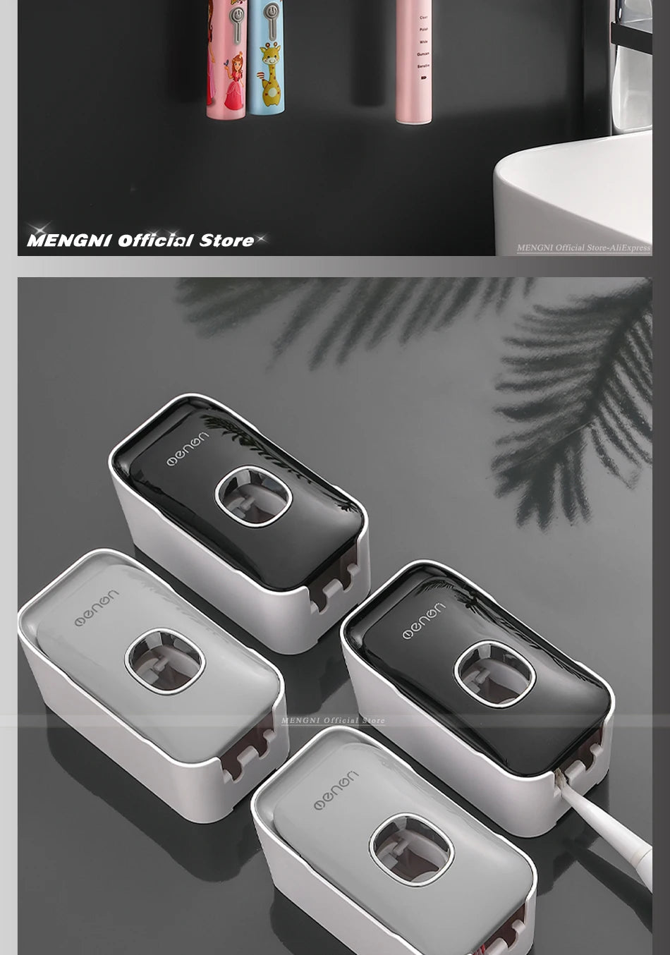 Toothpaste Dispenser Toothbrush Holder