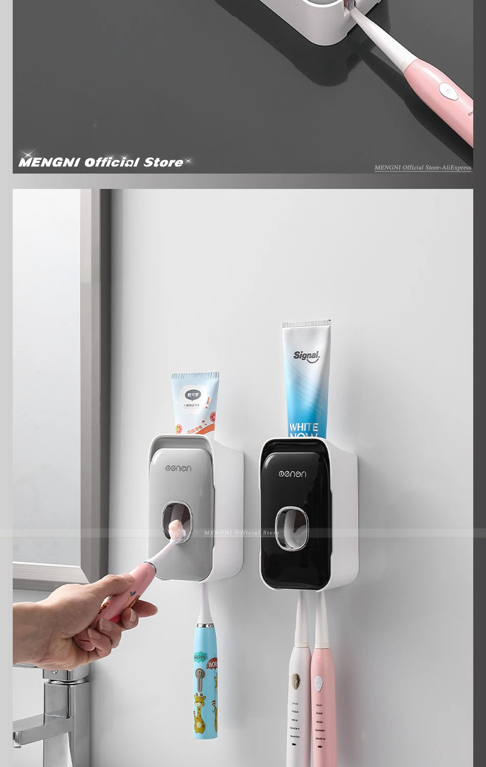 Toothpaste Dispenser Toothbrush Holder