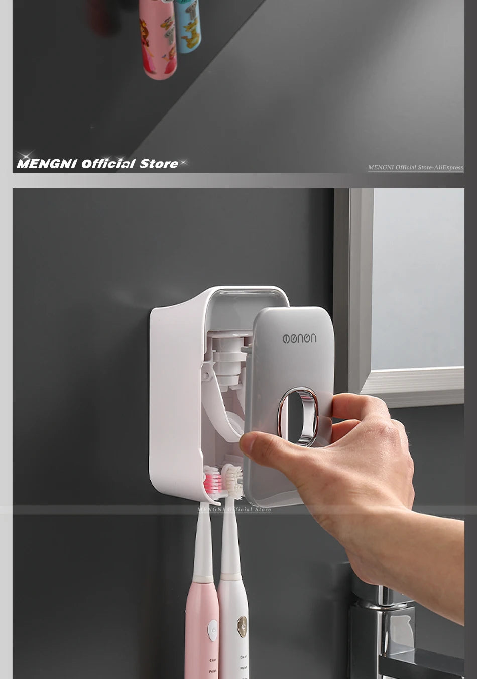 Toothpaste Dispenser Toothbrush Holder