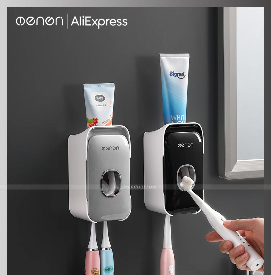 Toothpaste Dispenser Toothbrush Holder