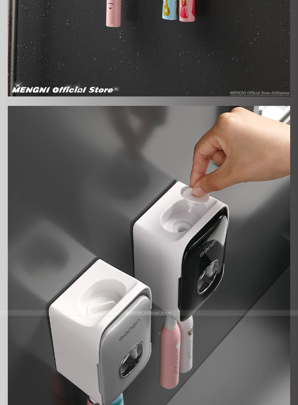 Toothpaste Dispenser Toothbrush Holder