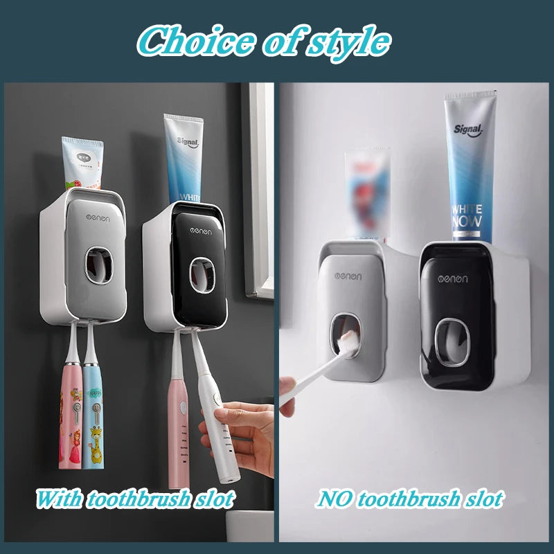 Toothpaste Dispenser Toothbrush Holder
